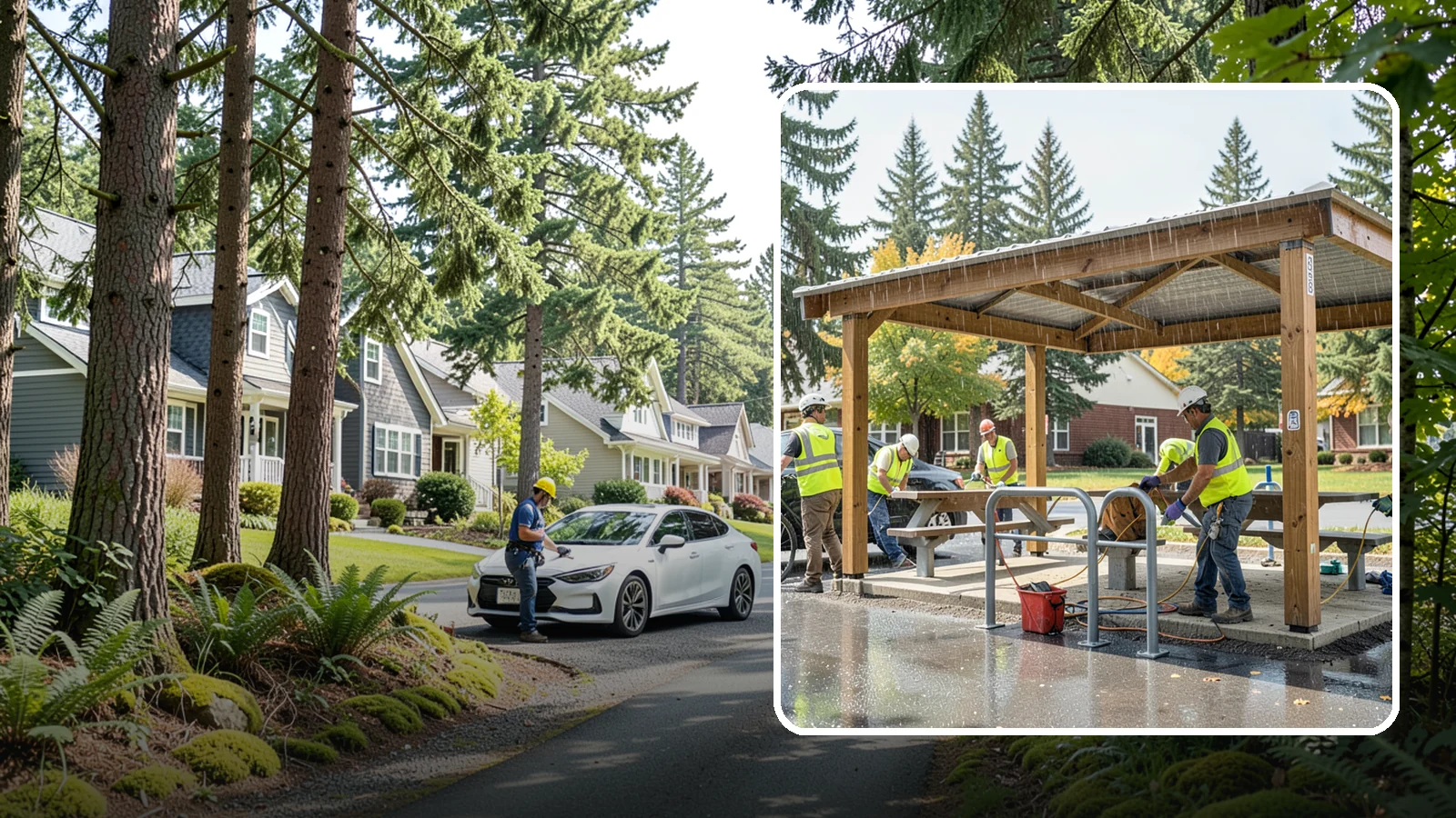 Municipal Shelter Construction in Normandy Park, King County, WA - Construct picnic shelters, pavilions, and covered structures that expand usable public gathering space year-round.