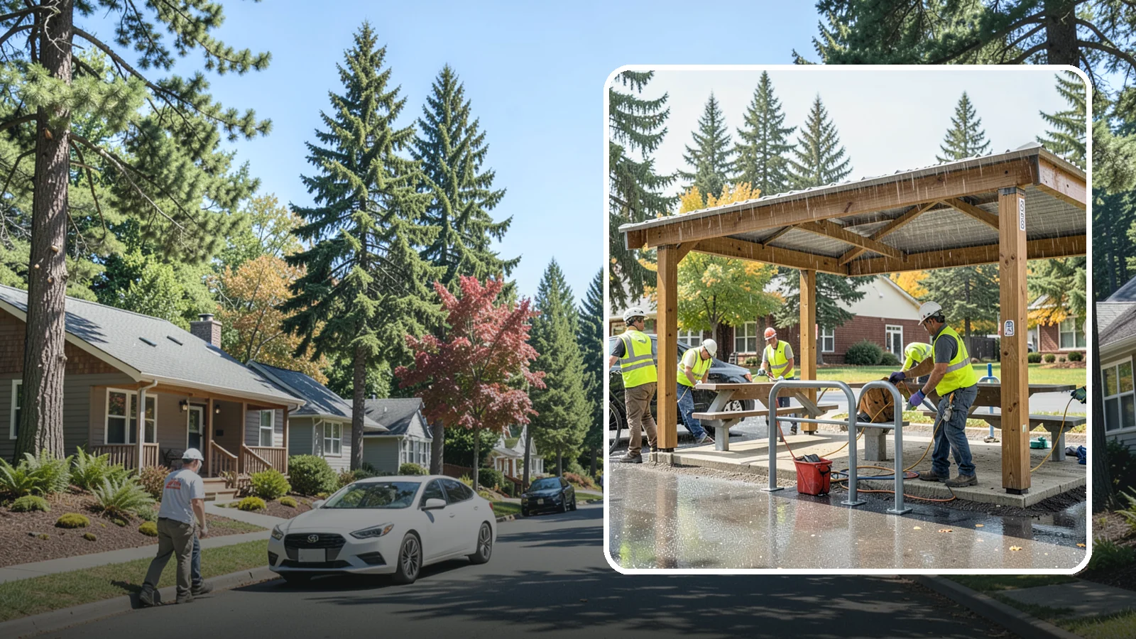 Municipal Shelter Construction in Orting, Pierce County, WA - Construct picnic shelters, pavilions, and covered structures that expand usable public gathering space year-round.