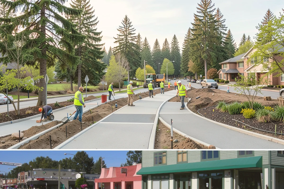 Municipal Shelter Construction in Snoqualmie, King County, WA - Dry-season scheduling protects slab pours and framing from the delays wet weather imposes on structural work.