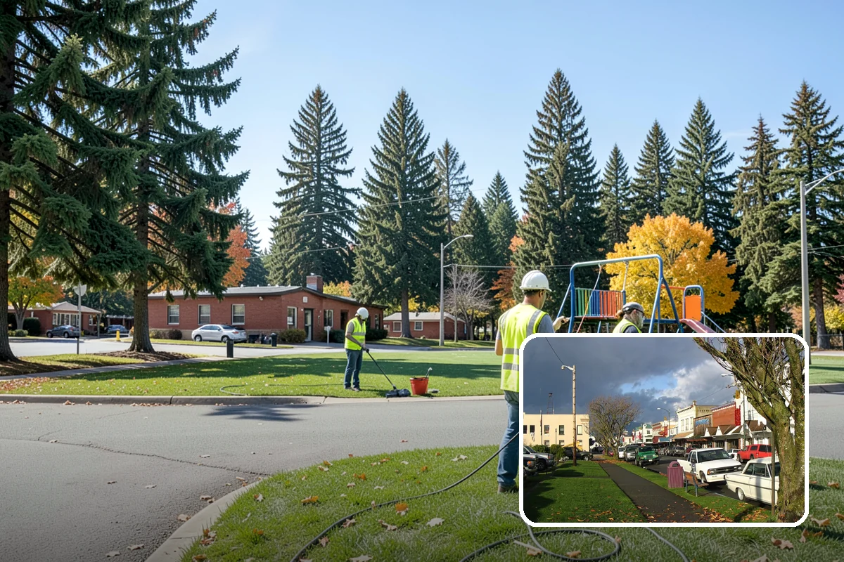 Municipal Sidewalk Cleaning in Arlington, Snohomish County, WA - Surface cleaning removes slip hazards from gum and mildew