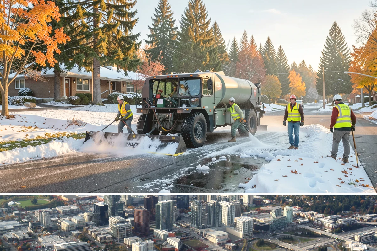 Municipal Sidewalk Cleaning in Bellevue, King County, WA - Washing is most effective in the dry spring-through-fall months, with pre-event cleaning scheduled ahead of festivals and peak...
