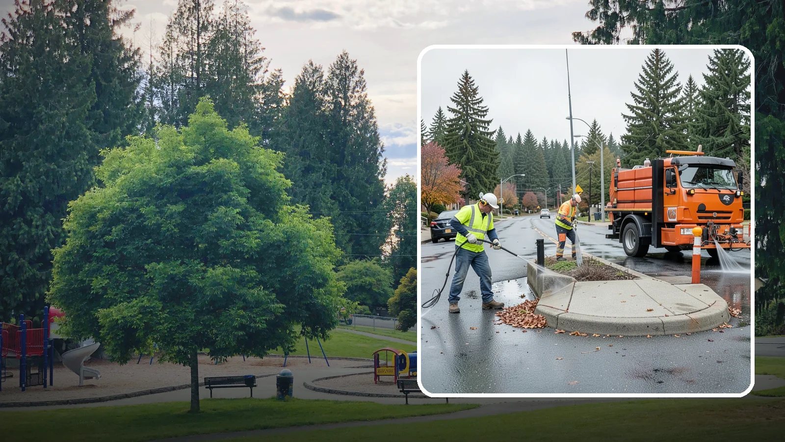 Municipal Sidewalk Cleaning in Bonney Lake, Pierce County, WA - We pressure wash public sidewalks and walkways to remove gum, grime, and stains for Western Washington cities and business...
