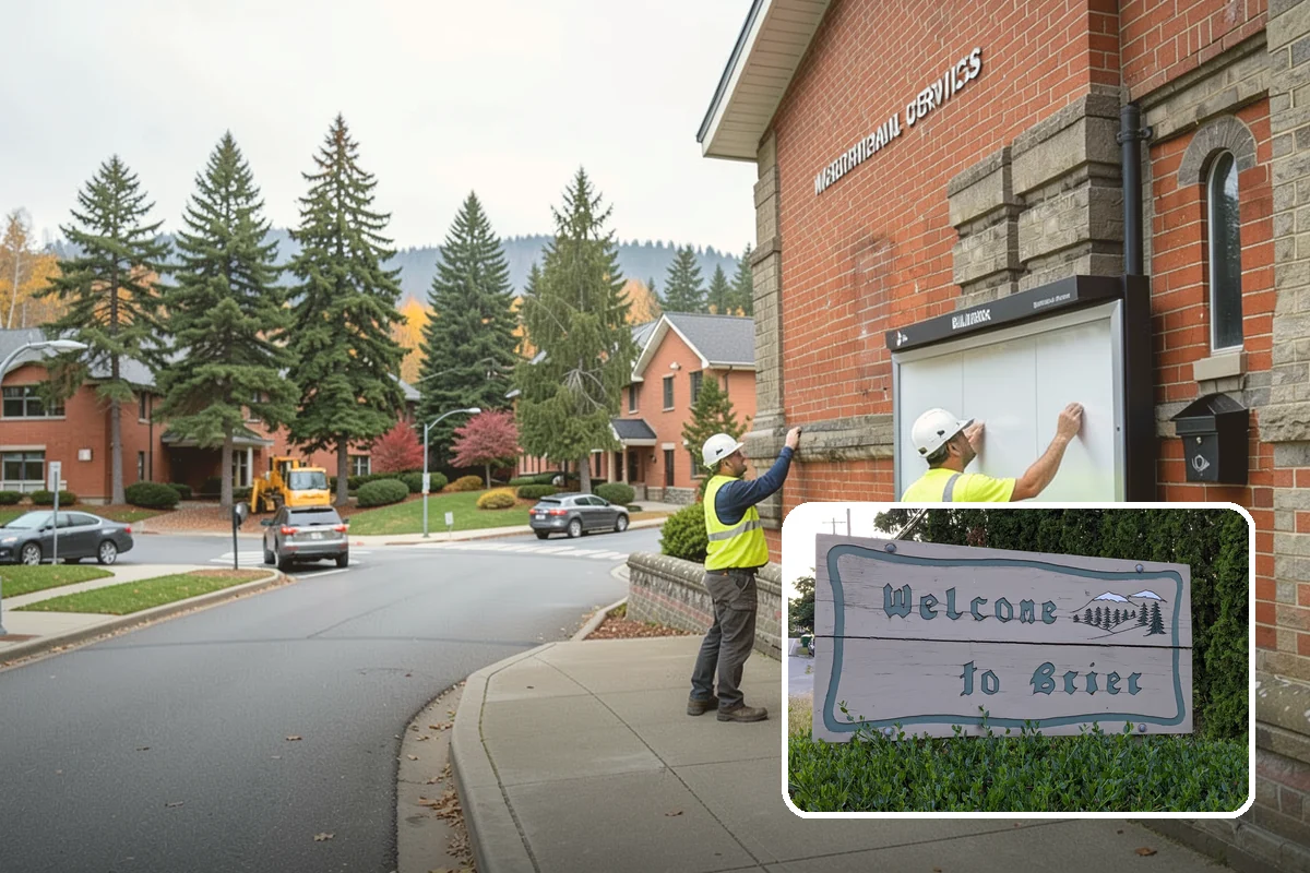 Municipal Sidewalk Cleaning in Brier, Snohomish County, WA - Surface cleaning removes slip hazards from gum and mildew