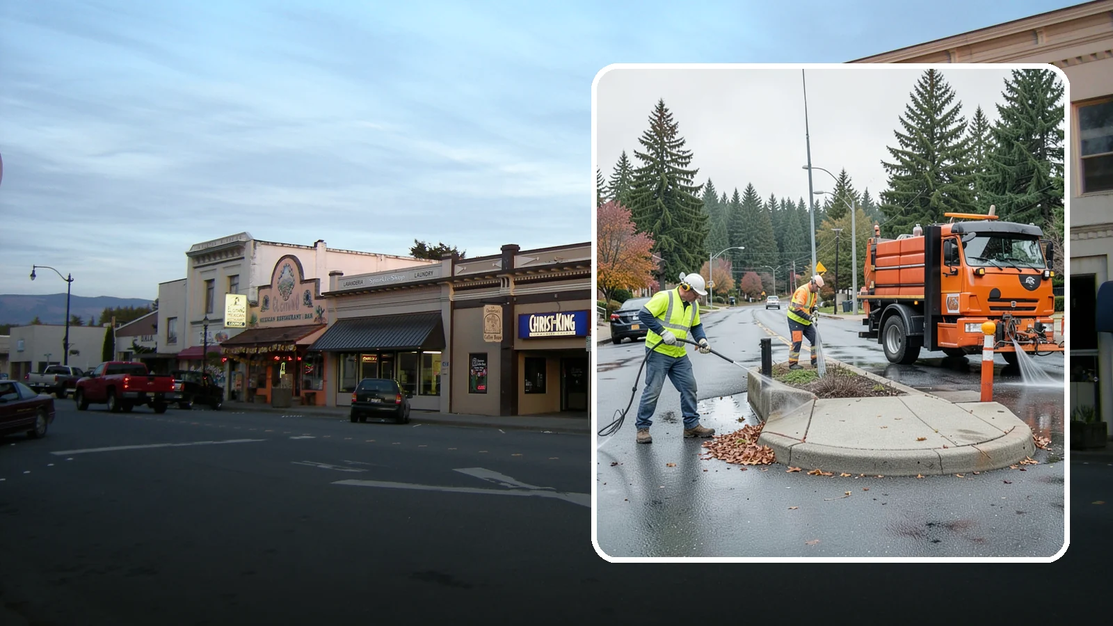 Municipal Sidewalk Cleaning in Burlington, Skagit County, WA - We pressure wash public sidewalks and walkways to remove gum, grime, and stains for Western Washington cities and business...