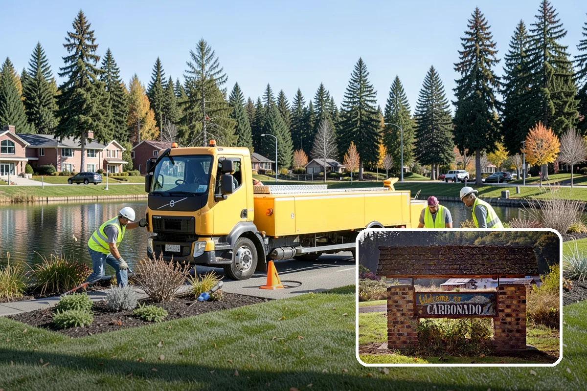 Municipal Sidewalk Cleaning in Carbonado, Pierce County, WA - Surface cleaning removes slip hazards from gum and mildew