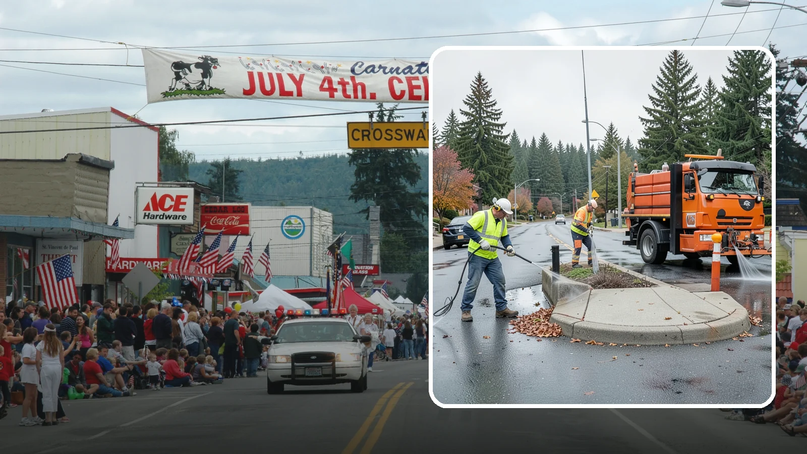 Municipal Sidewalk Cleaning in Carnation, King County, WA - We pressure wash public sidewalks and walkways to remove gum, grime, and stains for Western Washington cities and business...