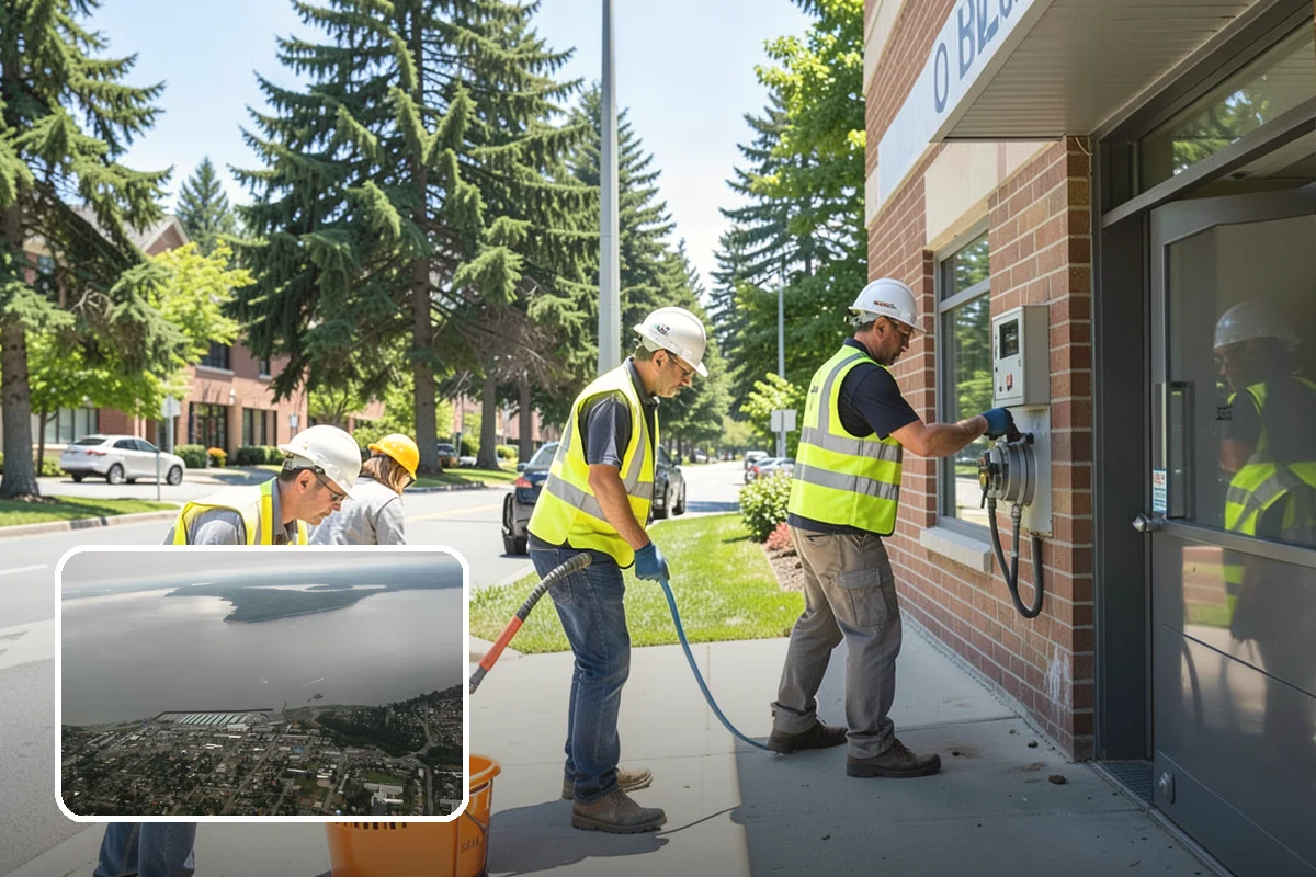 Municipal Sidewalk Cleaning in Des Moines, King County, WA - Surface cleaning removes slip hazards from gum and mildew