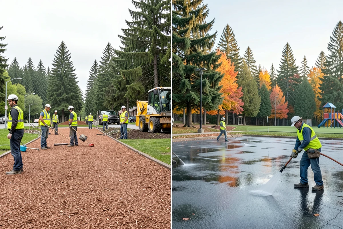 Municipal Sidewalk Cleaning in DuPont, Pierce County, WA - We map priority walk segments and confirm a cleaning route