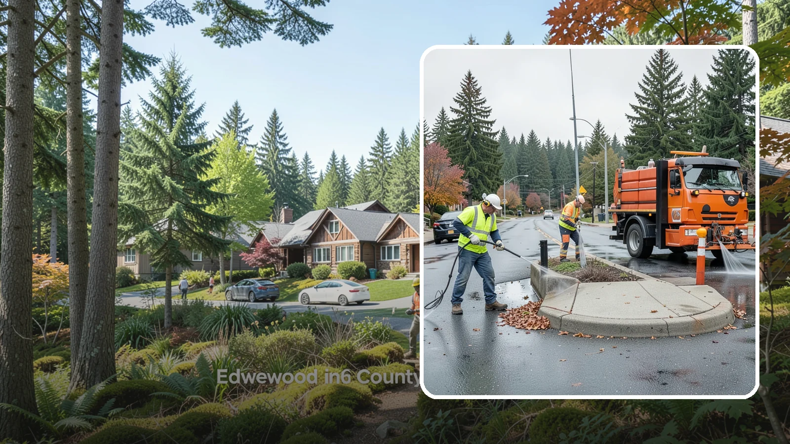 Municipal Sidewalk Cleaning in Edgewood, Pierce County, WA - We pressure wash public sidewalks and walkways to remove gum, grime, and stains for Western Washington cities and business...