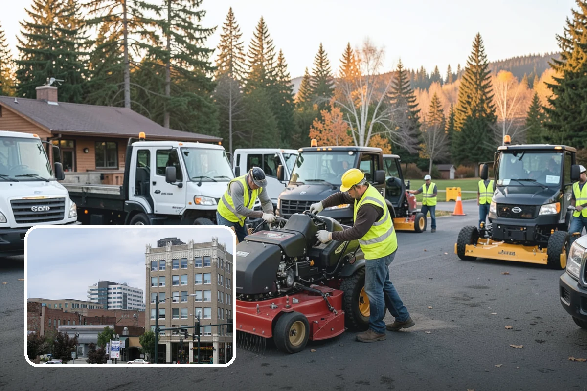 Municipal Sidewalk Cleaning in Everett, Snohomish County, WA - Surface cleaning removes slip hazards from gum and mildew