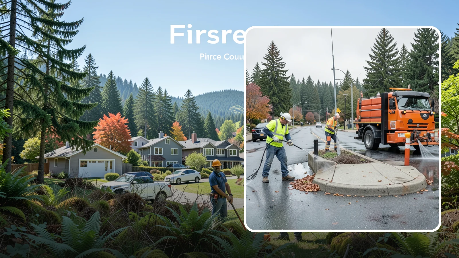 Municipal Sidewalk Cleaning in Fircrest, Pierce County, WA - We pressure wash public sidewalks and walkways to remove gum, grime, and stains for Western Washington cities and business...