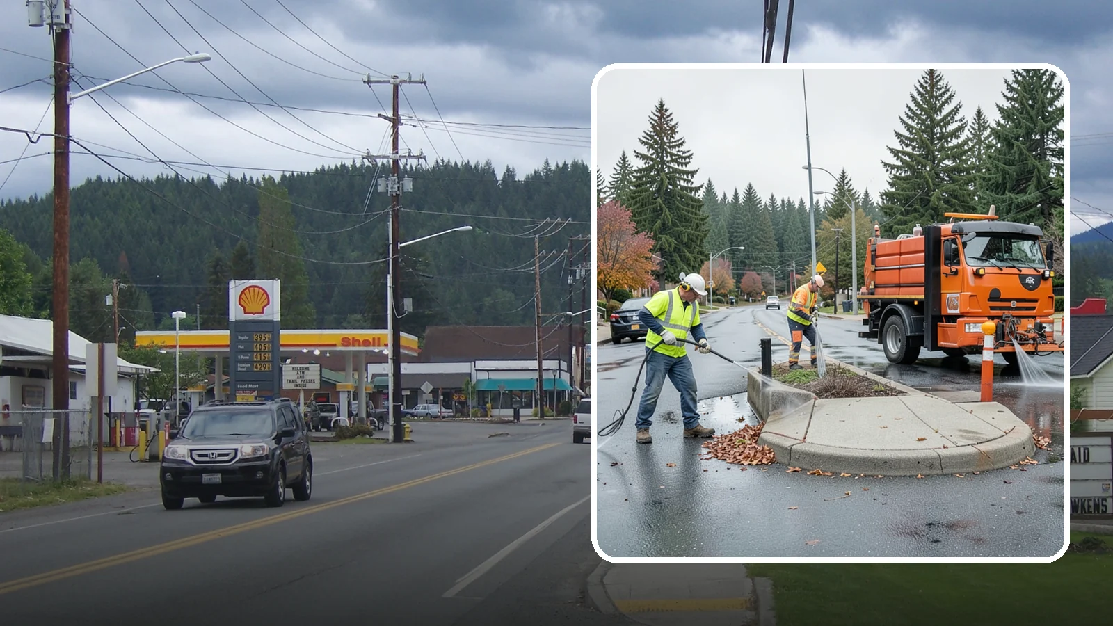 Municipal Sidewalk Cleaning in Granite Falls, Snohomish County, WA - We pressure wash public sidewalks and walkways to remove gum, grime, and stains for Western Washington cities and business...