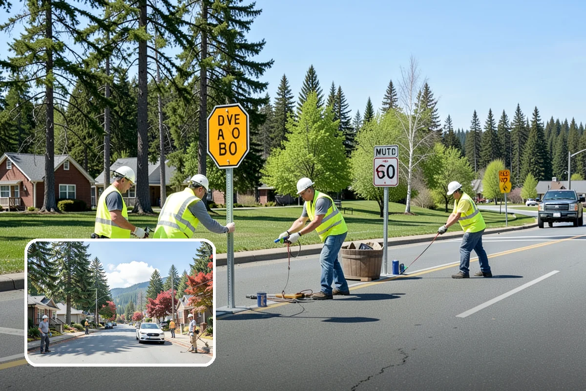 Municipal Sidewalk Cleaning in Hunts Point, King County, WA - Surface cleaning removes slip hazards from gum and mildew