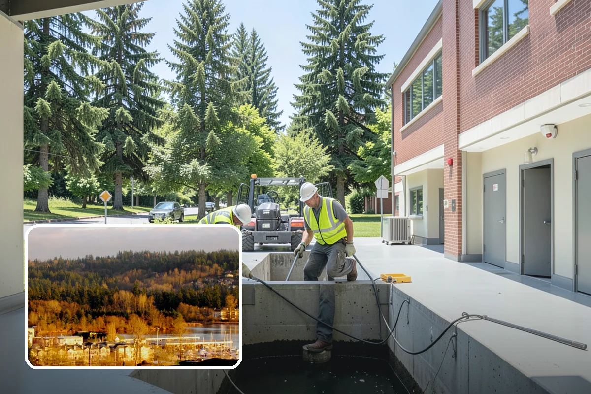 Municipal Sidewalk Cleaning in Kenmore, King County, WA - Surface cleaning removes slip hazards from gum and mildew