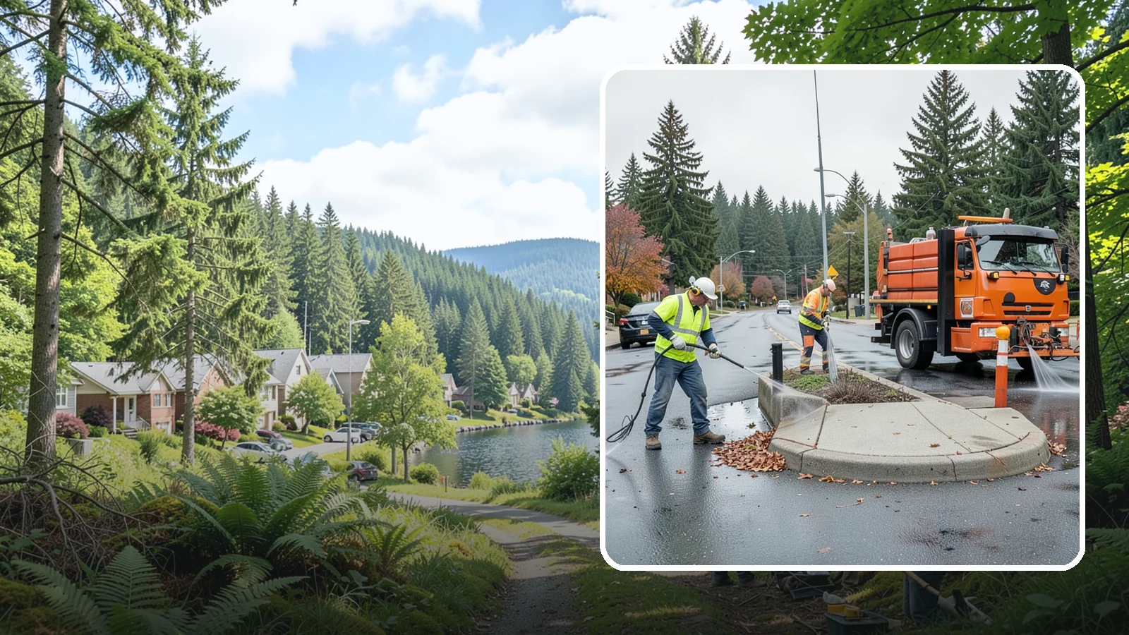 Municipal Sidewalk Cleaning in Lake Forest Park, King County, WA - We pressure wash public sidewalks and walkways to remove gum, grime, and stains for Western Washington cities and business...