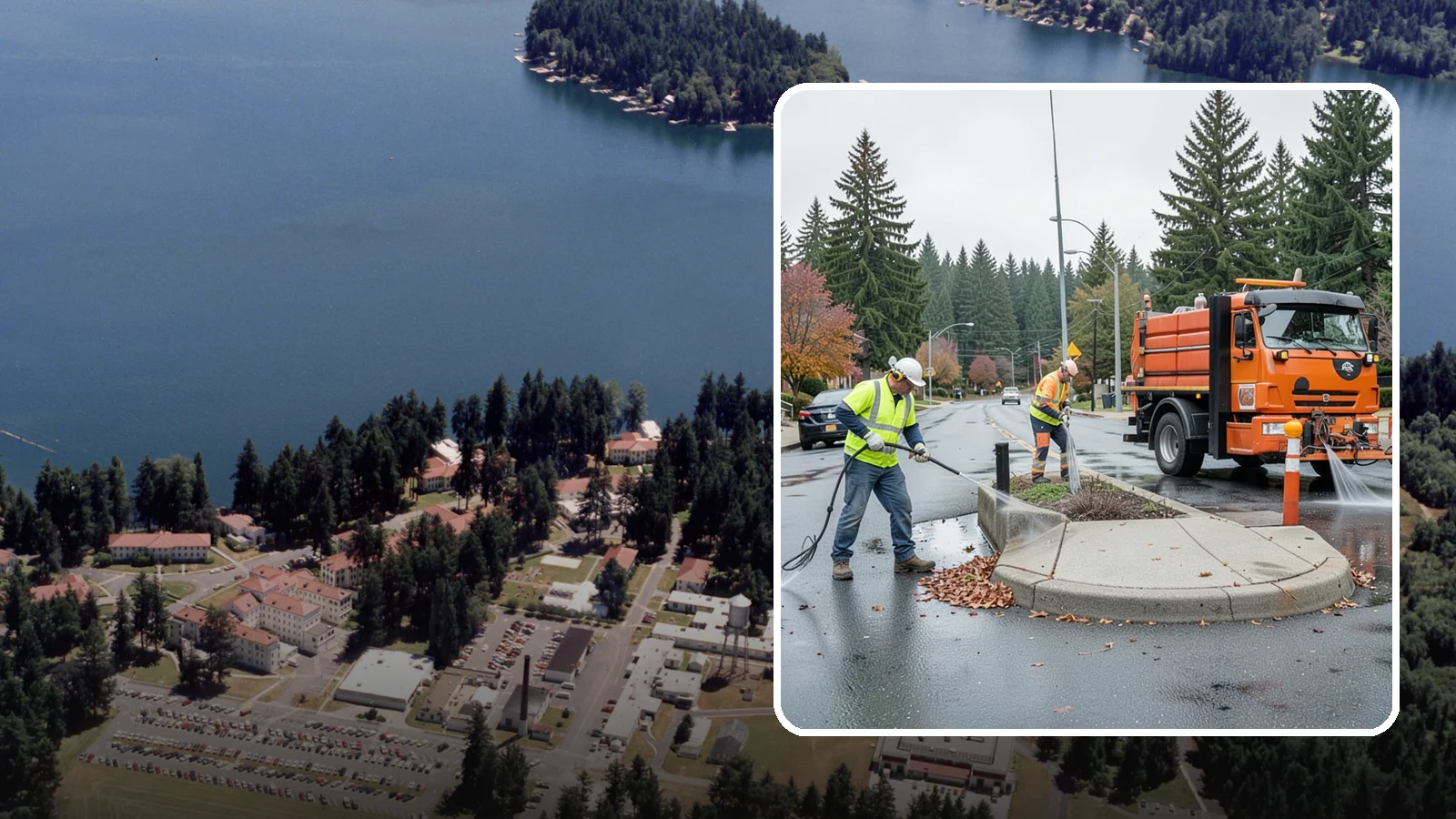 Municipal Sidewalk Cleaning in Lakewood, Pierce County, WA - We pressure wash public sidewalks and walkways to remove gum, grime, and stains for Western Washington cities and business...
