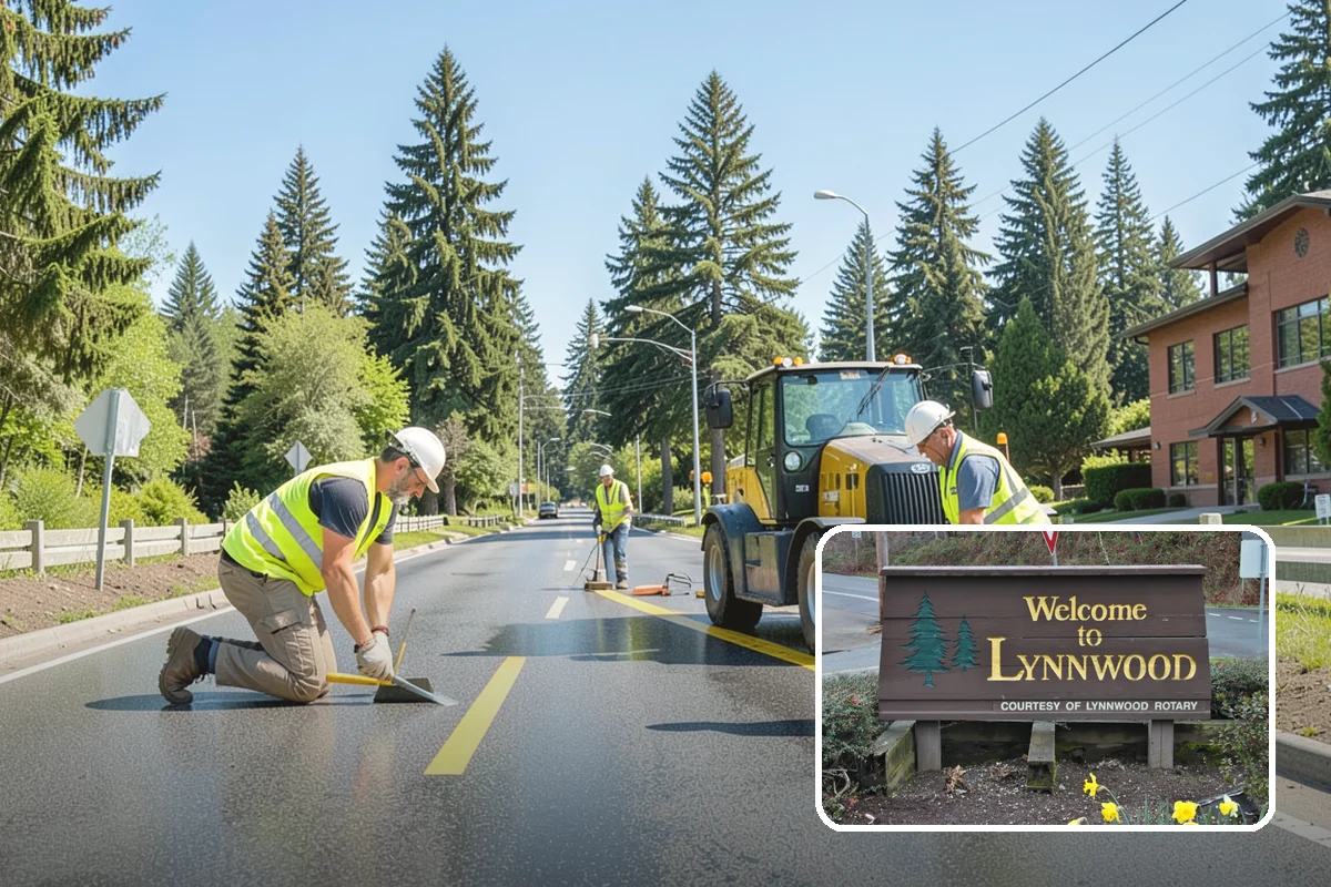 Municipal Sidewalk Cleaning in Lynnwood, Snohomish County, WA - Surface cleaning removes slip hazards from gum and mildew