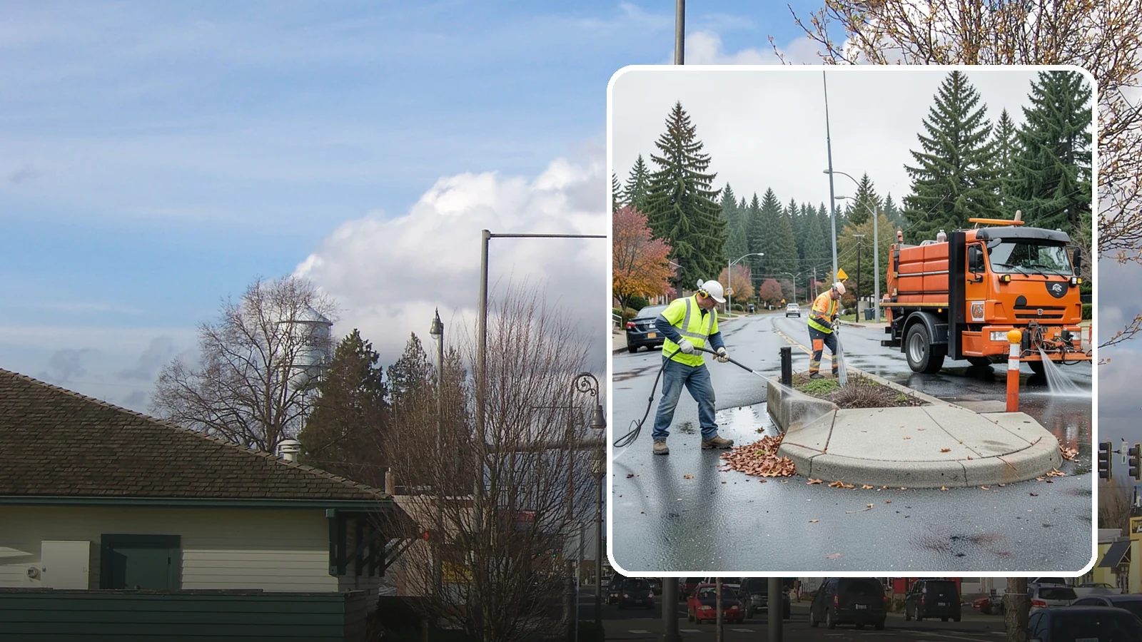 Municipal Sidewalk Cleaning in Marysville, Snohomish County, WA - We pressure wash public sidewalks and walkways to remove gum, grime, and stains for Western Washington cities and business...