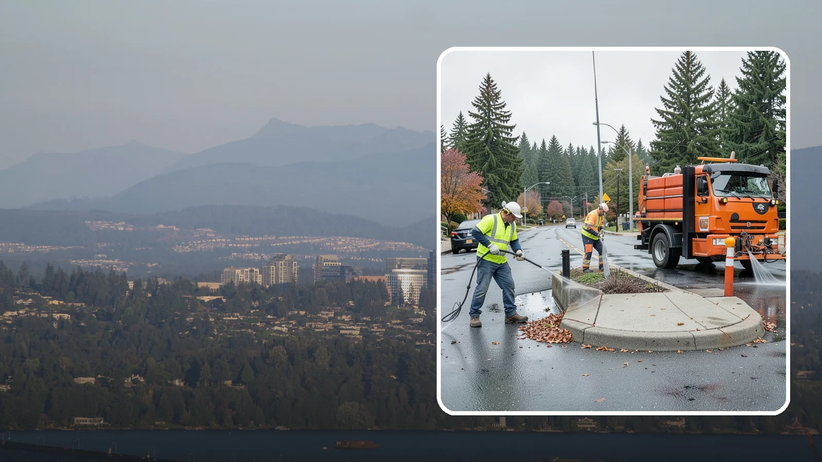Municipal Sidewalk Cleaning in Medina, King County, WA - We pressure wash public sidewalks and walkways to remove gum, grime, and stains for Western Washington cities and business...