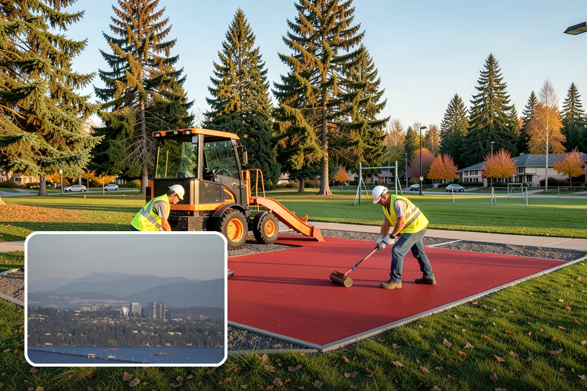 Municipal Sidewalk Cleaning in Medina, King County, WA - Surface cleaning removes slip hazards from gum and mildew