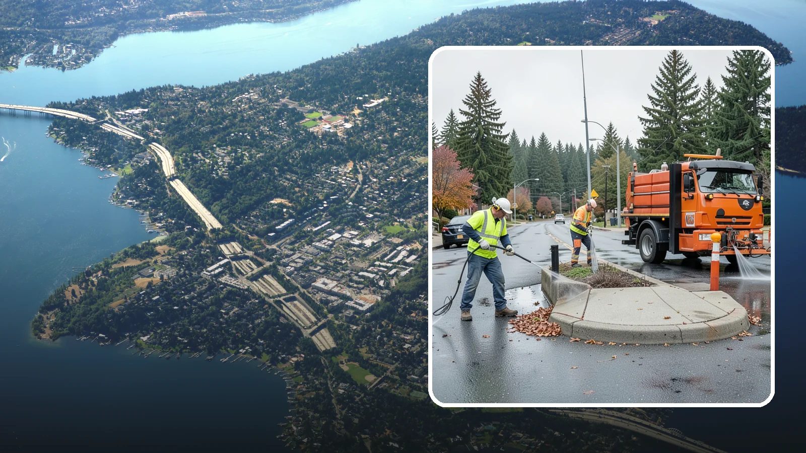Municipal Sidewalk Cleaning in Mercer Island, King County, WA - We pressure wash public sidewalks and walkways to remove gum, grime, and stains for Western Washington cities and business...
