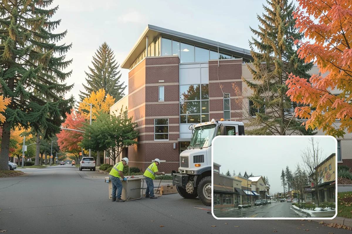 Municipal Sidewalk Cleaning in Mill Creek, Snohomish County, WA - Surface cleaning removes slip hazards from gum and mildew