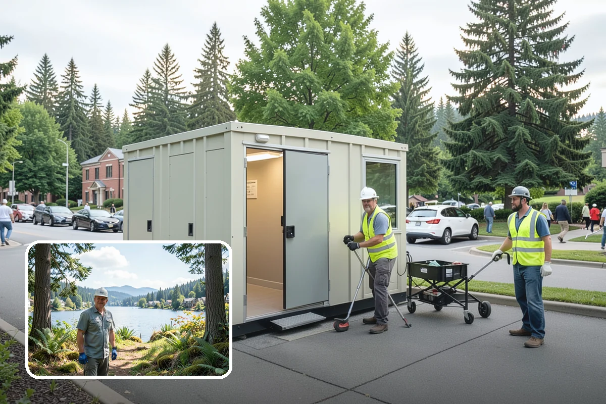 Municipal Sidewalk Cleaning in Milton, King County, WA - Surface cleaning removes slip hazards from gum and mildew