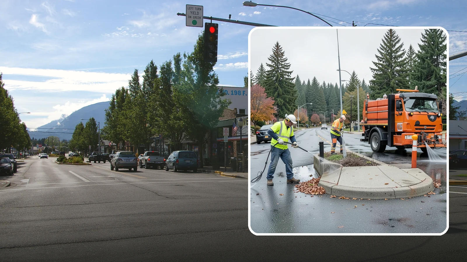 Municipal Sidewalk Cleaning in North Bend, King County, WA - We pressure wash public sidewalks and walkways to remove gum, grime, and stains for Western Washington cities and business...
