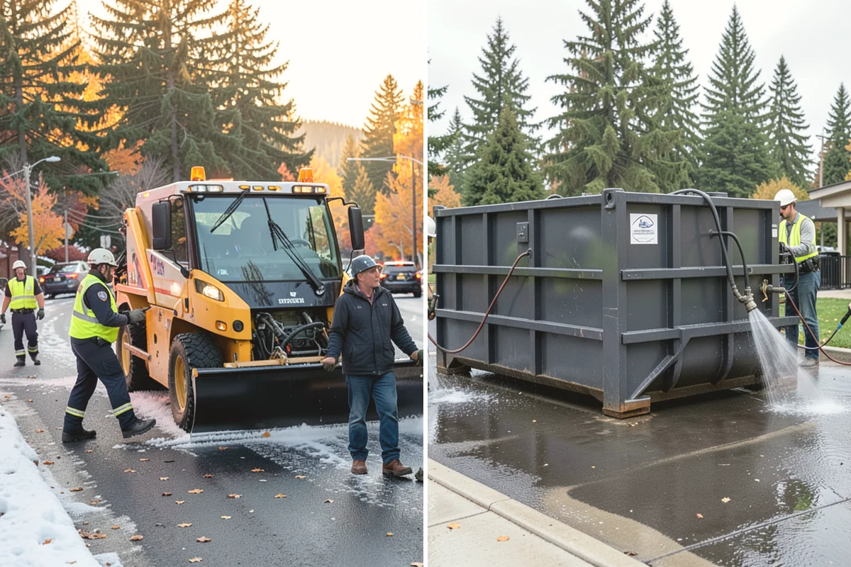 Municipal Sidewalk Cleaning in North Bend, King County, WA - We map priority walk segments and confirm a cleaning route