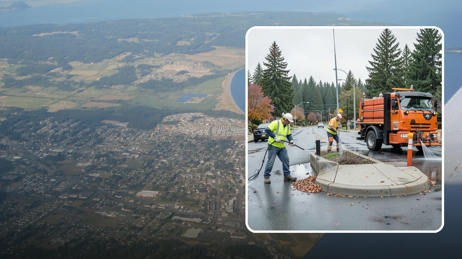 Municipal Sidewalk Cleaning in Oak Harbor, Island County, WA - We pressure wash public sidewalks and walkways to remove gum, grime, and stains for Western Washington cities and business...