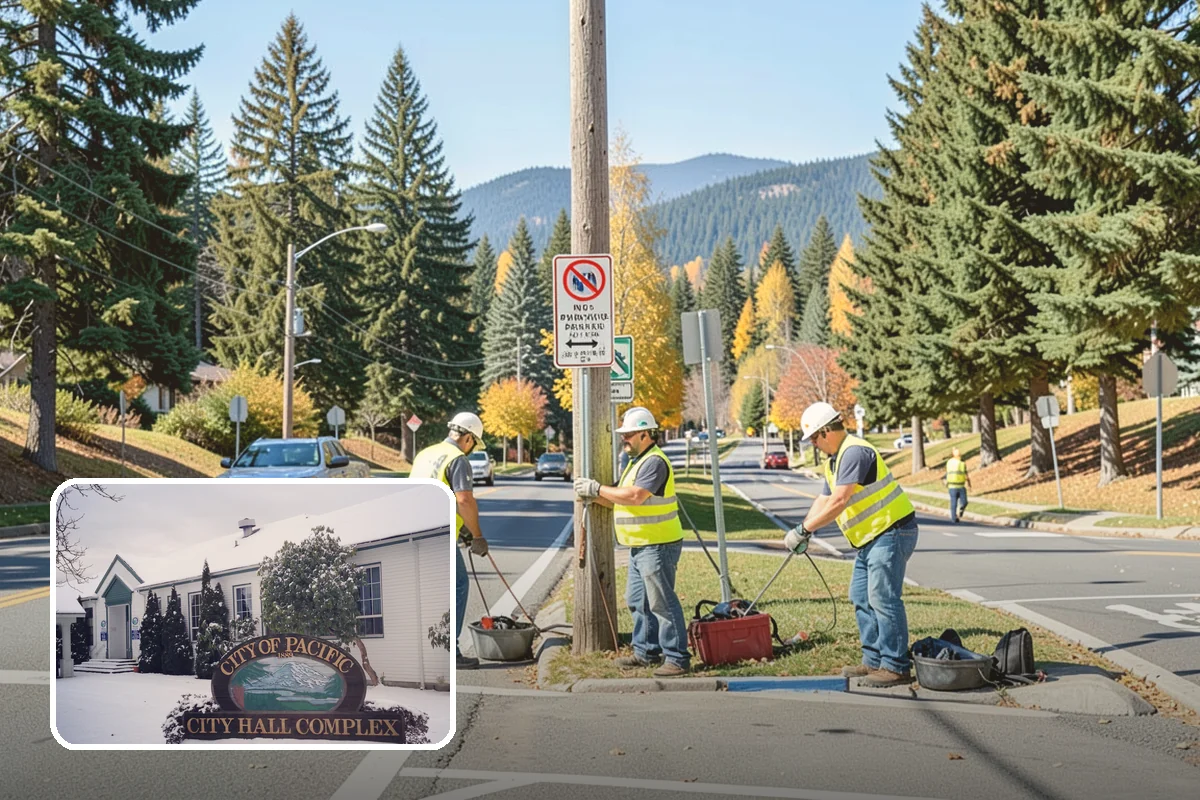 Municipal Sidewalk Cleaning in Pacific, King County, WA - Surface cleaning removes slip hazards from gum and mildew