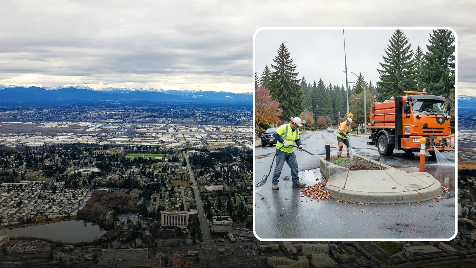Municipal Sidewalk Cleaning in SeaTac, King County, WA - We pressure wash public sidewalks and walkways to remove gum, grime, and stains for Western Washington cities and business...