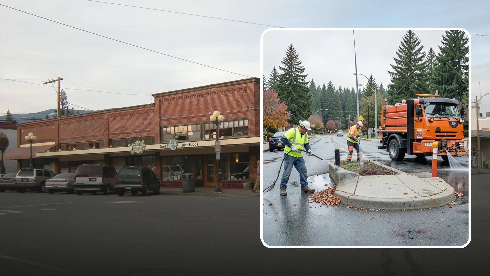 Municipal Sidewalk Cleaning in Sedro-Woolley, Skagit County, WA - We pressure wash public sidewalks and walkways to remove gum, grime, and stains for Western Washington cities and business...