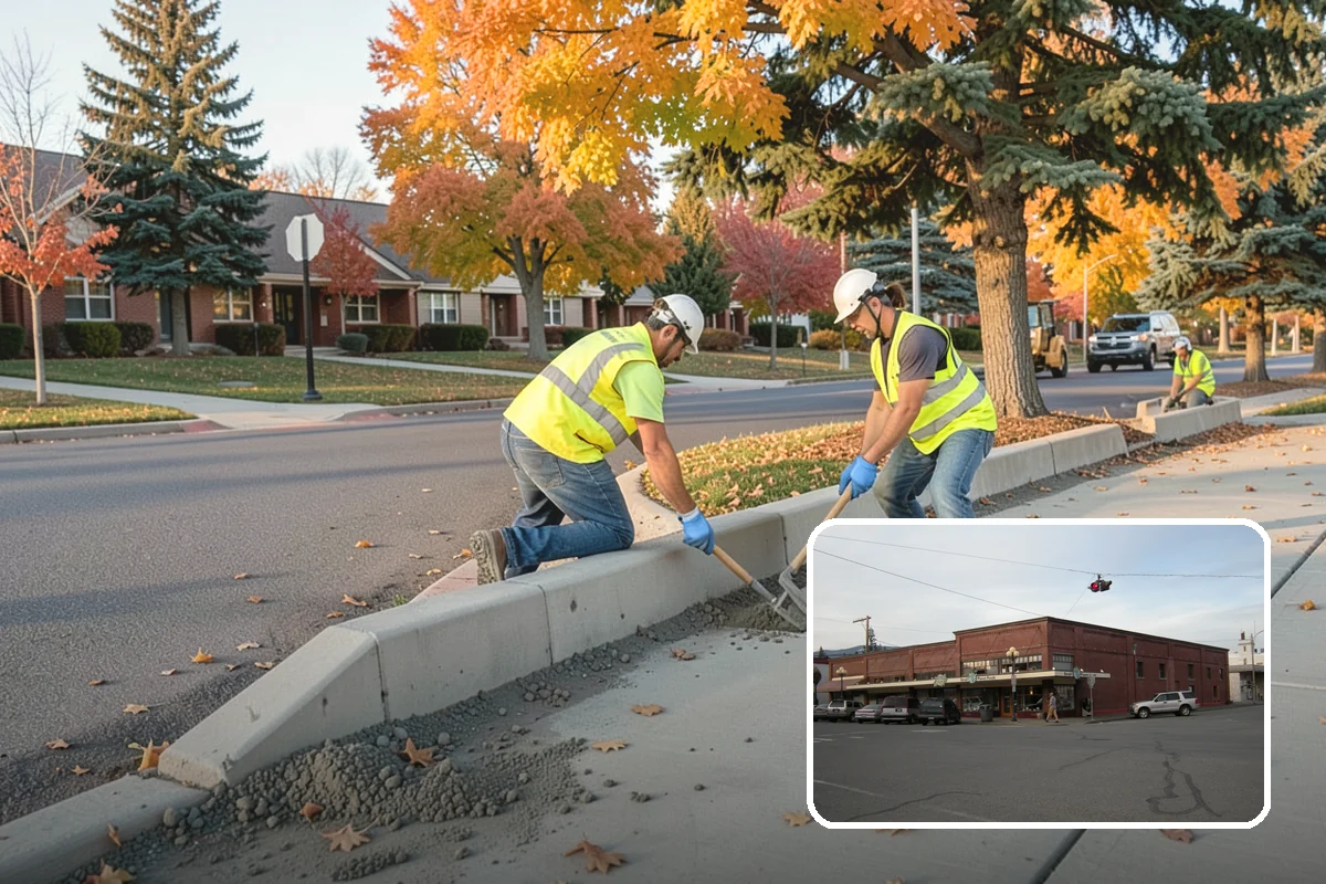 Municipal Sidewalk Cleaning in Sedro-Woolley, Skagit County, WA - Surface cleaning removes slip hazards from gum and mildew