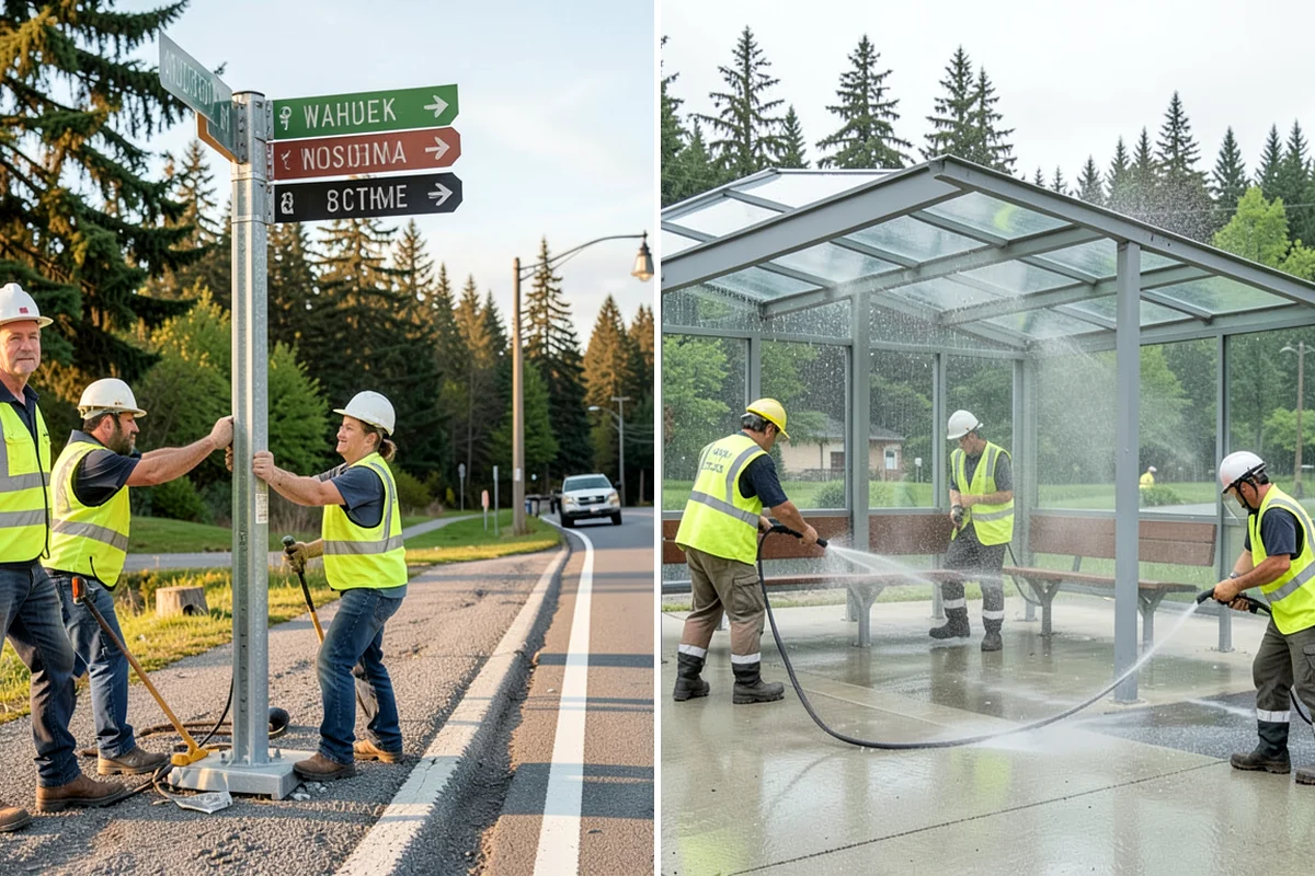 Municipal Sidewalk Cleaning in Shoreline, King County, WA - We map priority walk segments and confirm a cleaning route