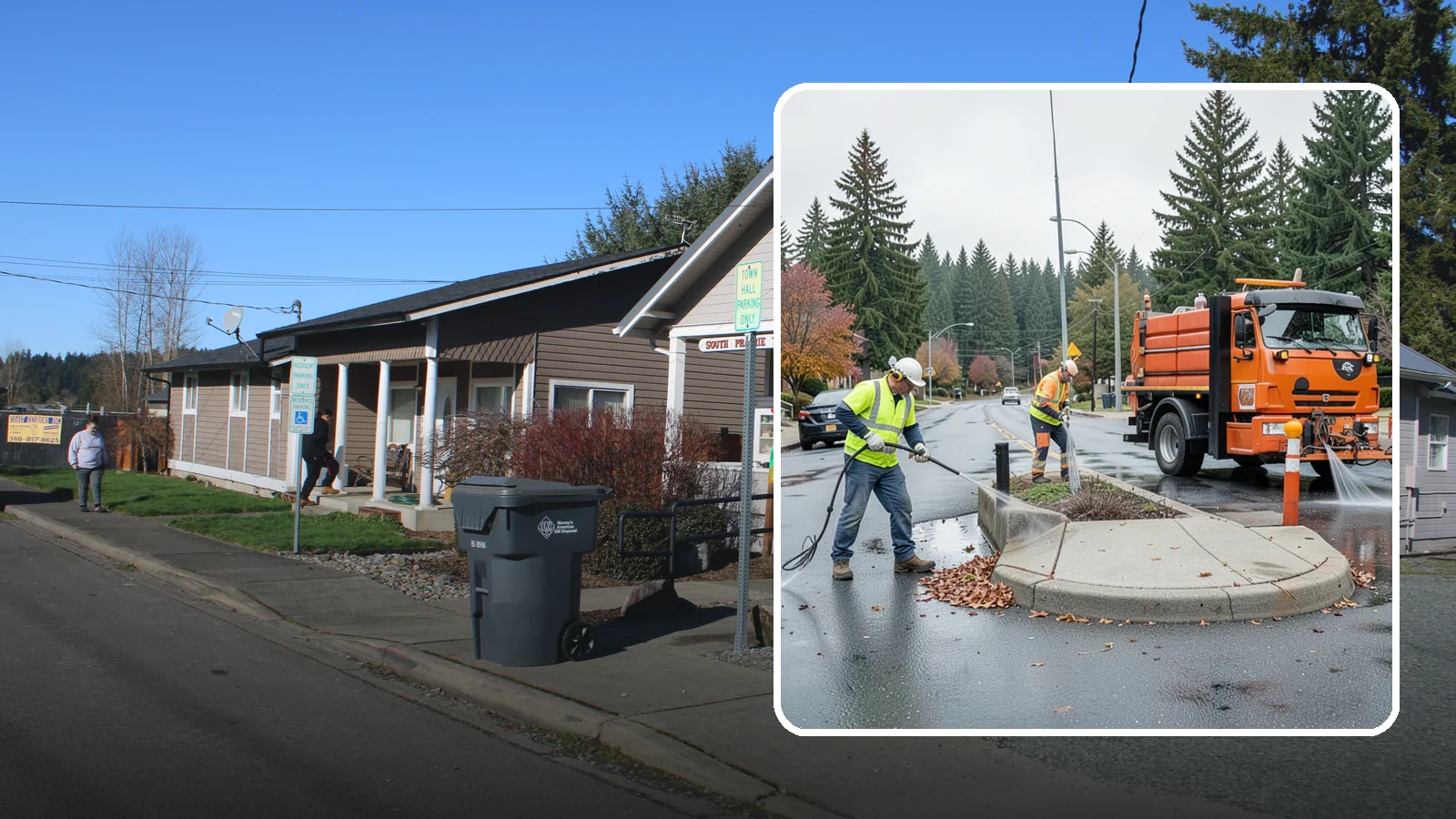 Municipal Sidewalk Cleaning in South Prairie, Pierce County, WA - We pressure wash public sidewalks and walkways to remove gum, grime, and stains for Western Washington cities and business...