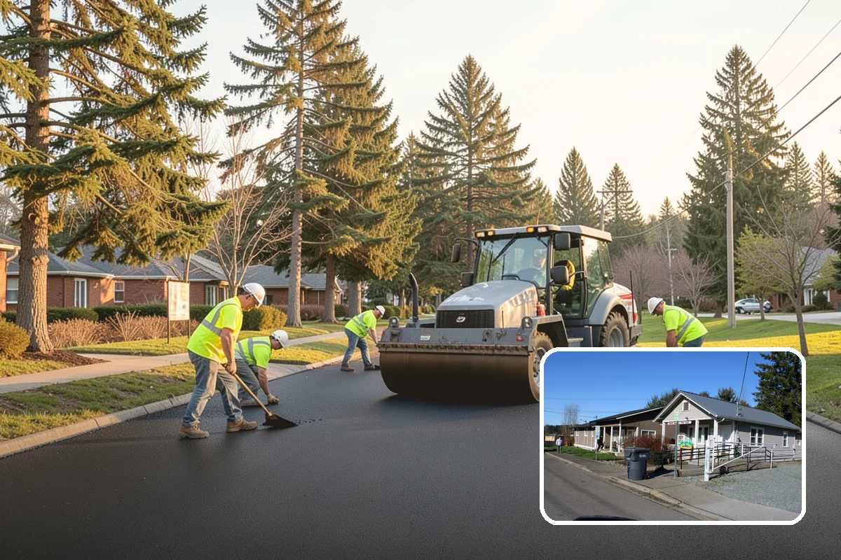 Municipal Sidewalk Cleaning in South Prairie, Pierce County, WA - Surface cleaning removes slip hazards from gum and mildew