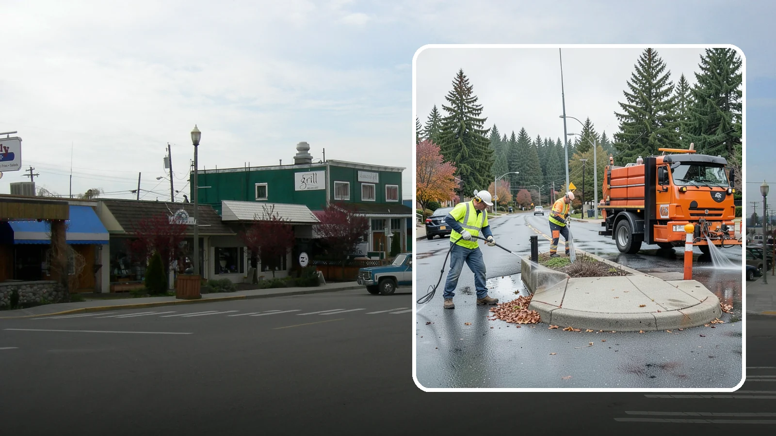 Municipal Sidewalk Cleaning in Stanwood, Snohomish County, WA - We pressure wash public sidewalks and walkways to remove gum, grime, and stains for Western Washington cities and business...