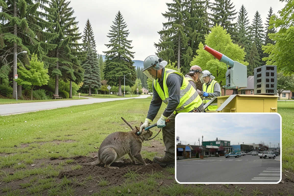 Municipal Sidewalk Cleaning in Stanwood, Snohomish County, WA - Surface cleaning removes slip hazards from gum and mildew