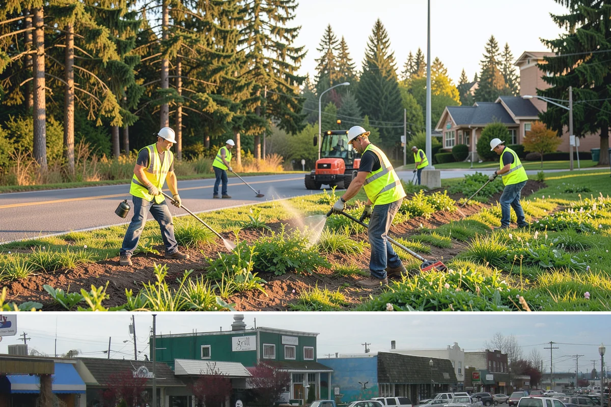 Municipal Sidewalk Cleaning in Stanwood, Snohomish County, WA - Washing is most effective in the dry spring-through-fall months, with pre-event cleaning scheduled ahead of festivals and peak...