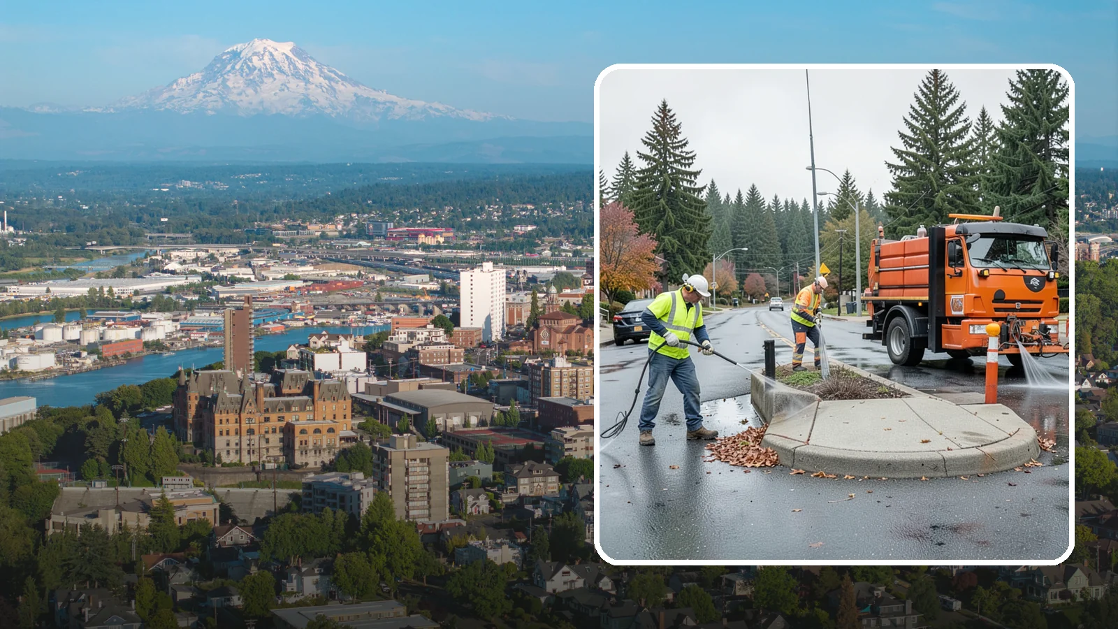 Municipal Sidewalk Cleaning in Tacoma, Pierce County, WA - We pressure wash public sidewalks and walkways to remove gum, grime, and stains for Western Washington cities and business...