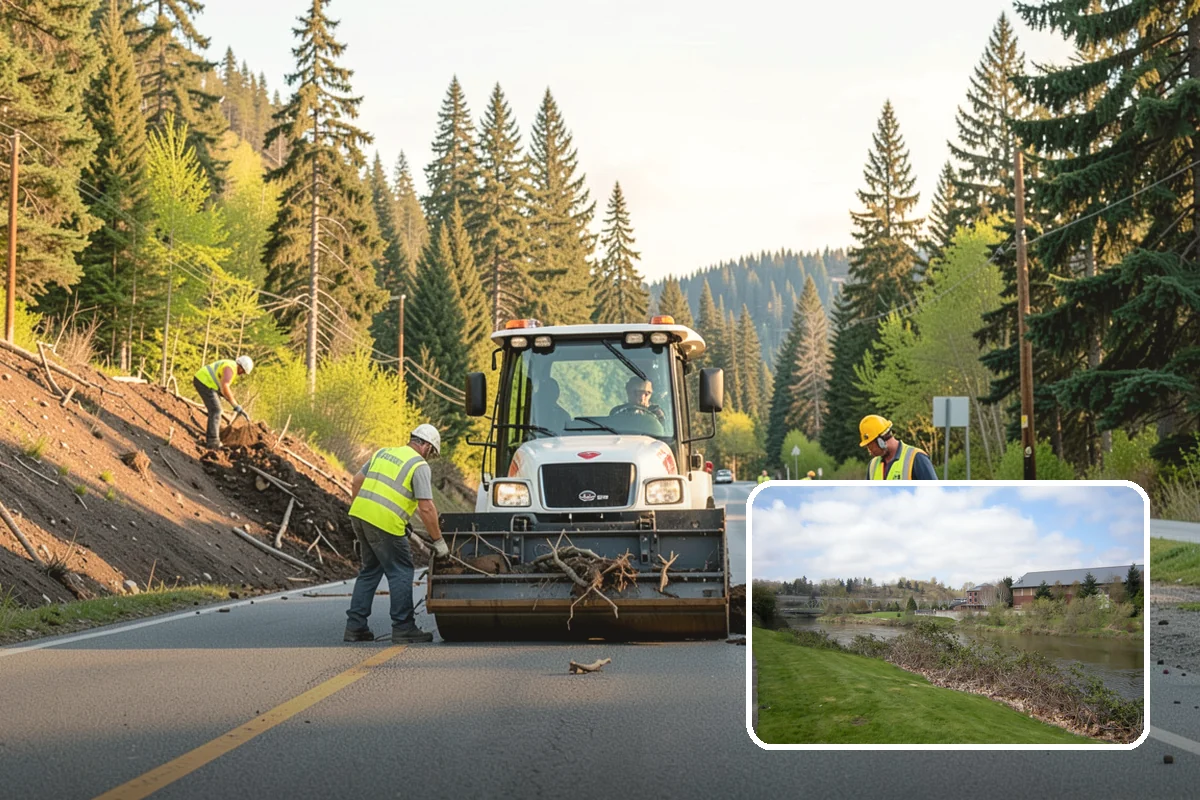 Municipal Sidewalk Cleaning in Tukwila, King County, WA - Surface cleaning removes slip hazards from gum and mildew