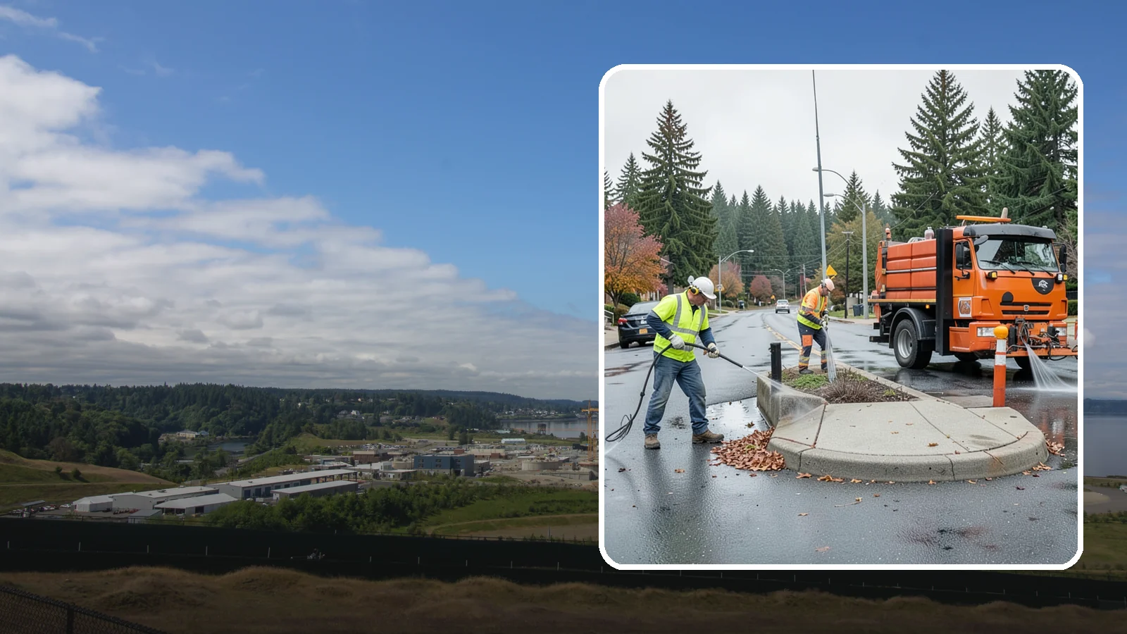 Municipal Sidewalk Cleaning in University Place, Pierce County, WA - We pressure wash public sidewalks and walkways to remove gum, grime, and stains for Western Washington cities and business...