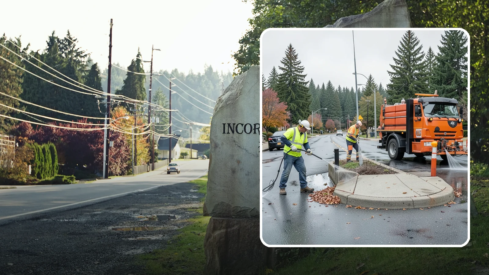 Municipal Sidewalk Cleaning in Wilkeson, Pierce County, WA - We pressure wash public sidewalks and walkways to remove gum, grime, and stains for Western Washington cities and business...