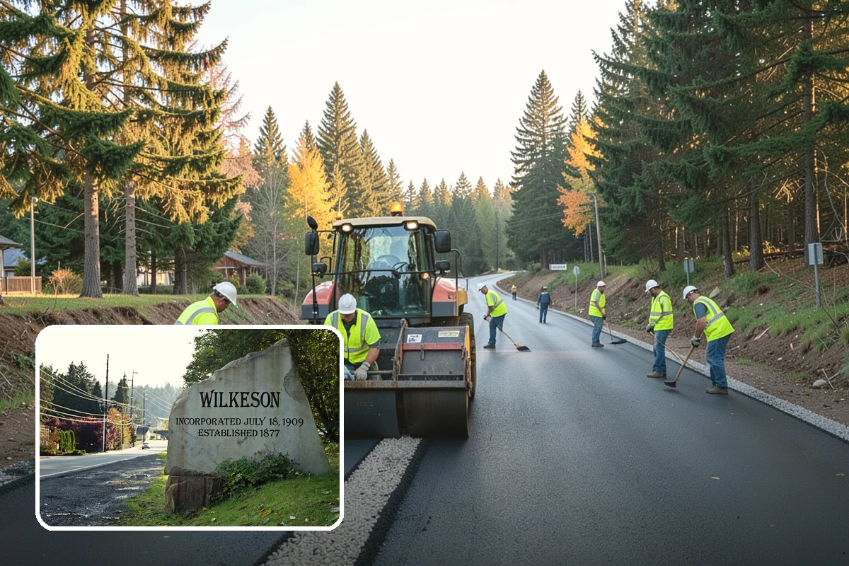 Municipal Sidewalk Cleaning in Wilkeson, Pierce County, WA - Surface cleaning removes slip hazards from gum and mildew