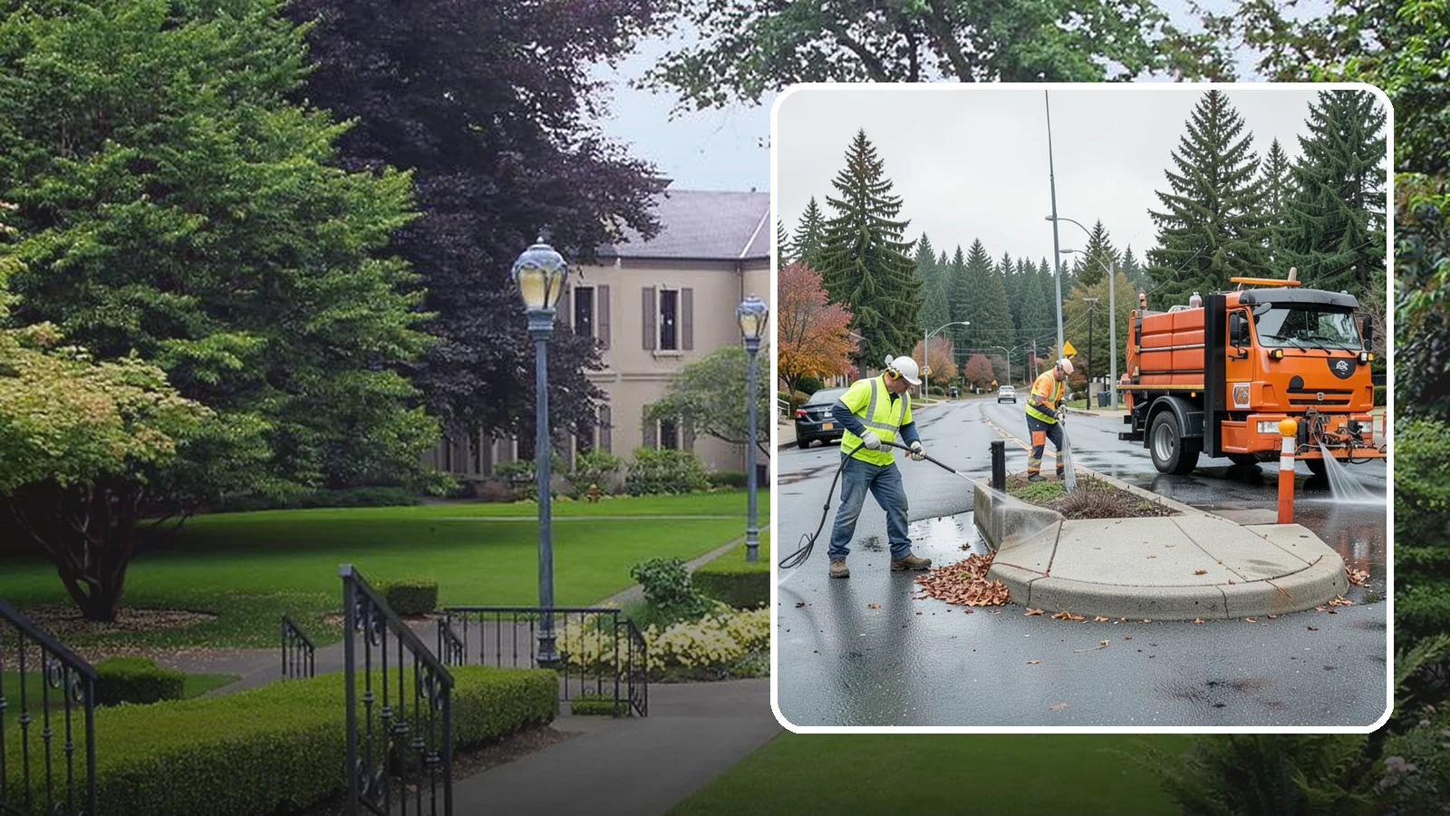 Municipal Sidewalk Cleaning in Woodinville, King County, WA - We pressure wash public sidewalks and walkways to remove gum, grime, and stains for Western Washington cities and business...