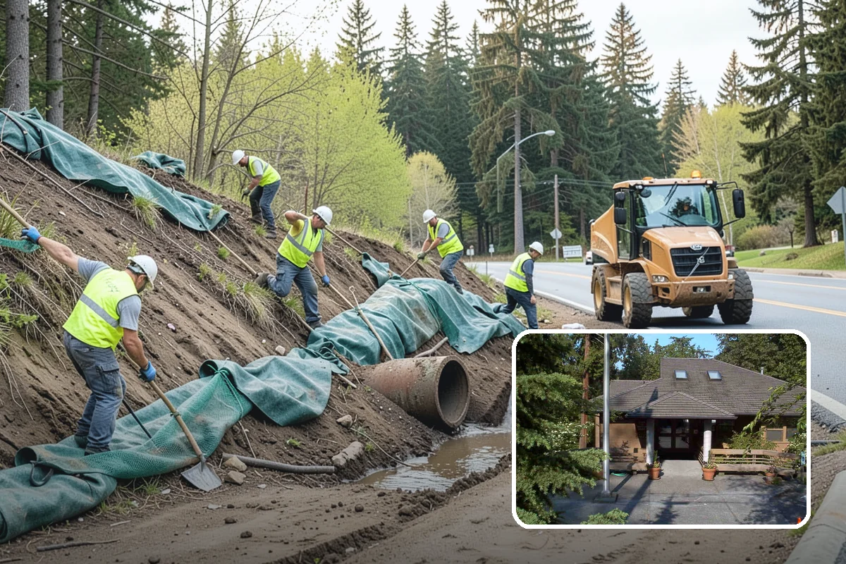 Municipal Sidewalk Cleaning in Yarrow Point, King County, WA - Surface cleaning removes slip hazards from gum and mildew