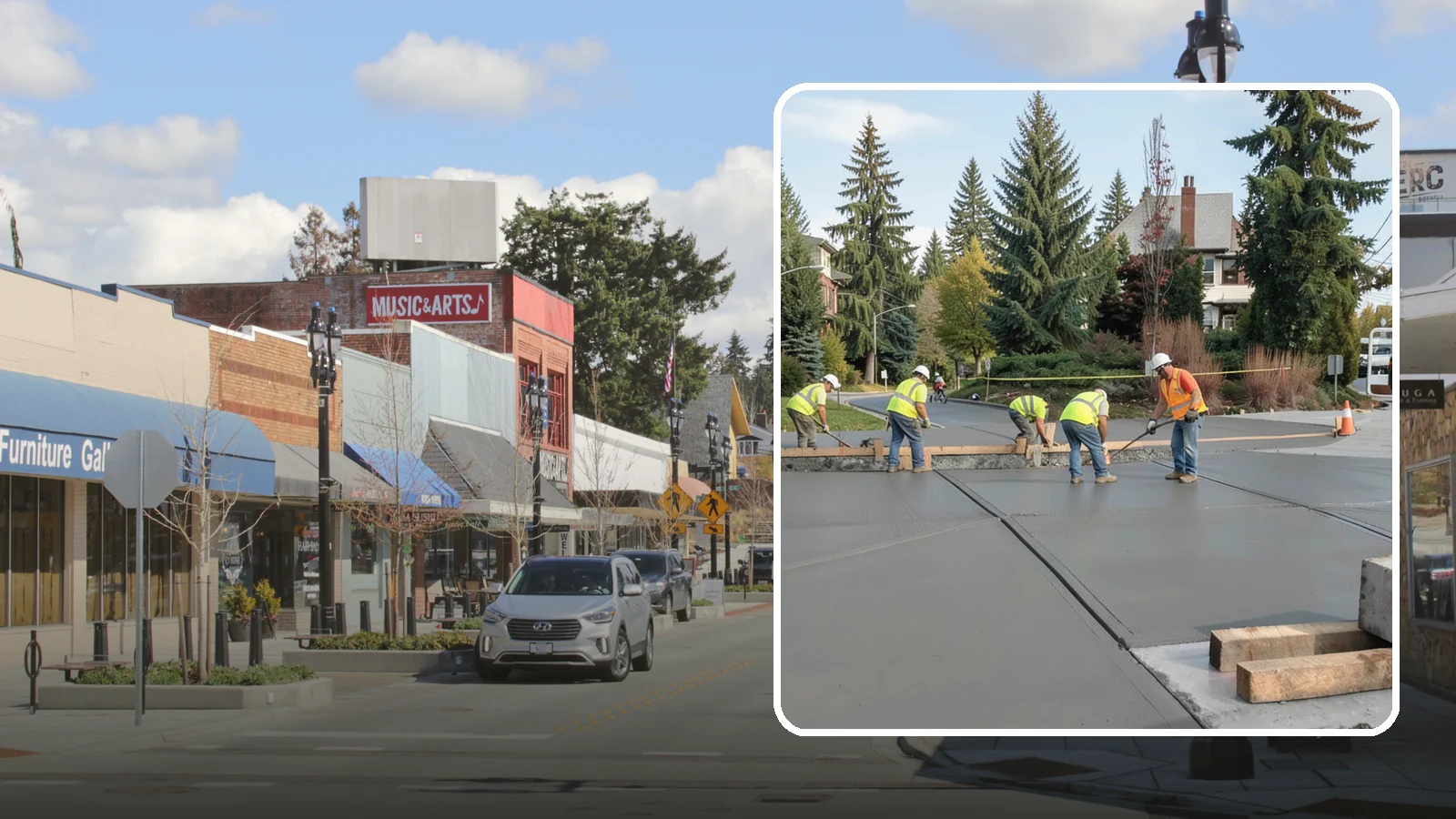 Municipal Sidewalk Construction in Bothell, King County, WA - Build new public sidewalk segments that close gaps in your pedestrian network and meet current accessibility standards.
