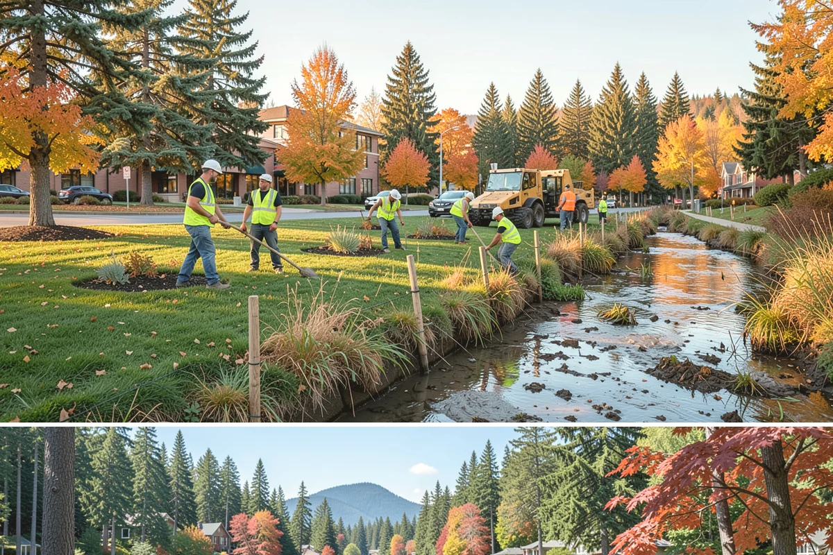 Municipal Sidewalk Construction in Covington, King County, WA - Summer and early autumn provide the extended dry windows needed for grading, forming, and curing multi-block sidewalk runs.