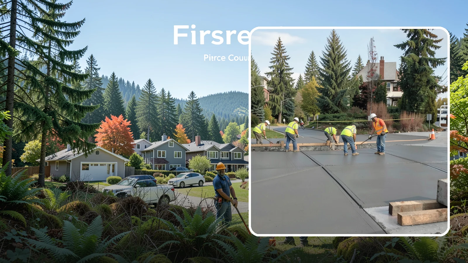 Municipal Sidewalk Construction in Fircrest, Pierce County, WA - Build new public sidewalk segments that close gaps in your pedestrian network and meet current accessibility standards.